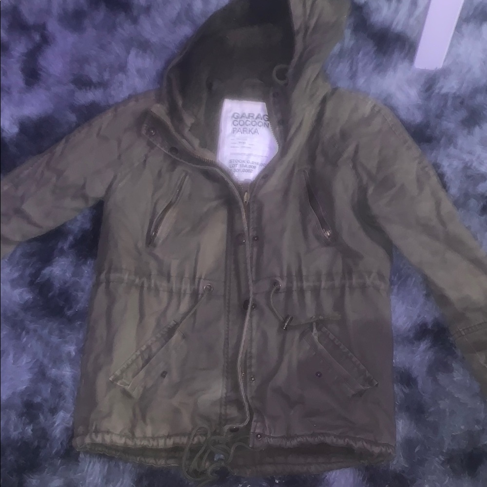 Garage Olive Cocoon Parka